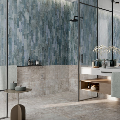 Arizona Denim Blue Slim Brick Wall Tile