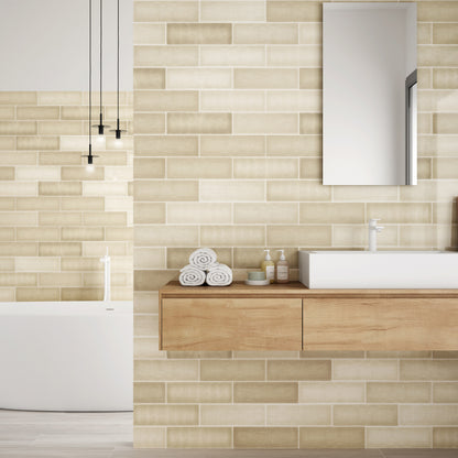 Adriatic Beige Mix Brick Shaped Wall Tile