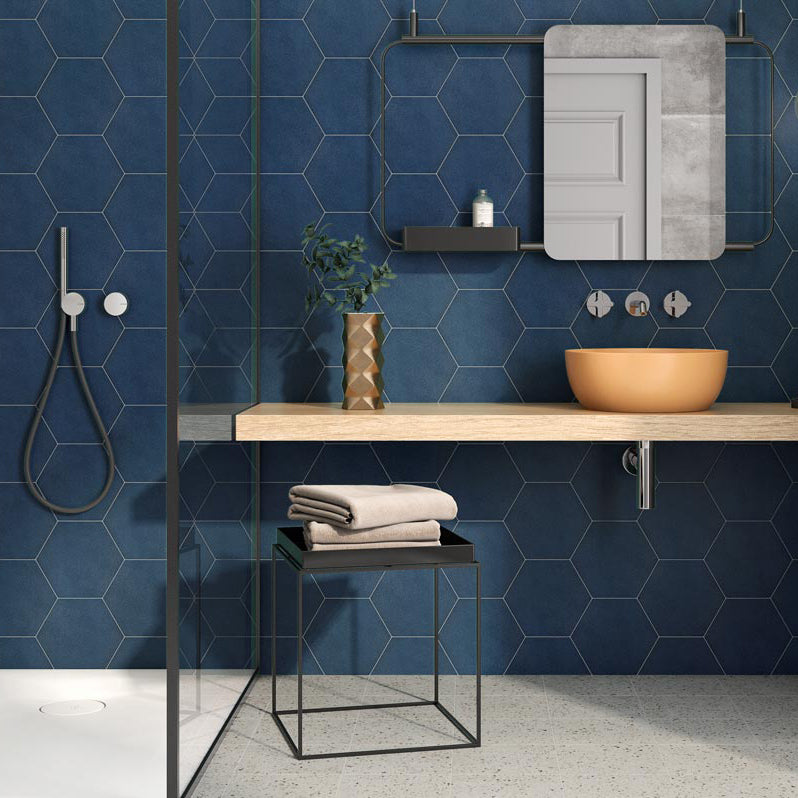 Regent Blue Hexagon Wall and Floor Tile