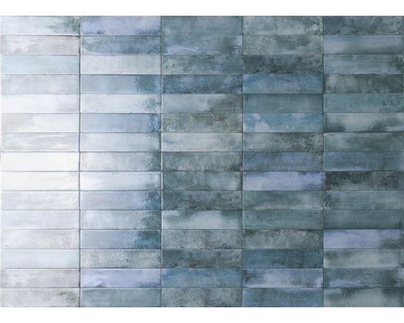 Slim Brick-Shaped Wall Tile in Denim Blue Shades - Arizona Range |Tiles360