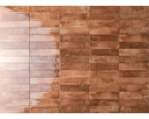 Slim Brick-Shaped Wall Tile in Terracotta Shades - Arizona Range |Tiles360