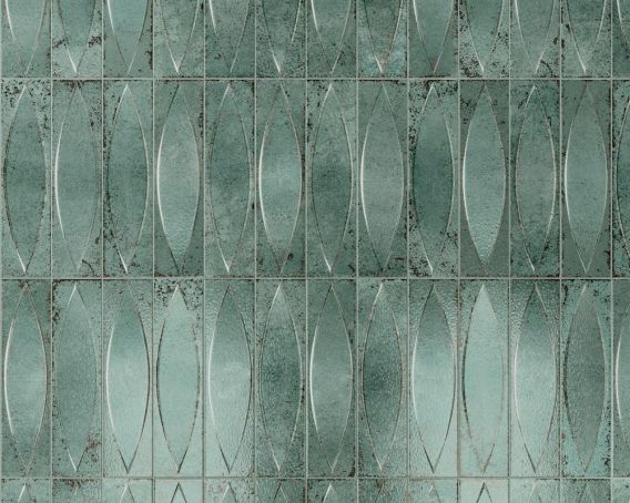 Aqua Green 3D Elongated Oval Design Wall Tile - Contact Range |Tiles360