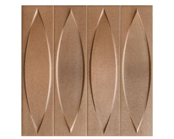 Metallic Copper 3D Elongated Oval Design Wall Tile - Contact Range |Tiles360