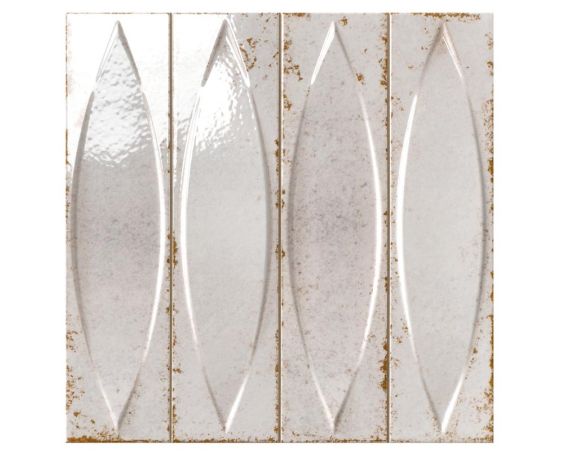 White 3D Elongated Oval Design Wall Tile - Contact Range |Tiles360