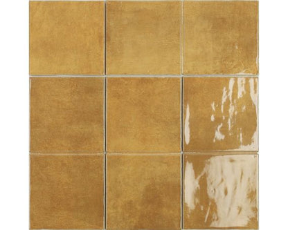 Gold Glossy Retro Square Wall Tiles - Gemma Range |Tiles360