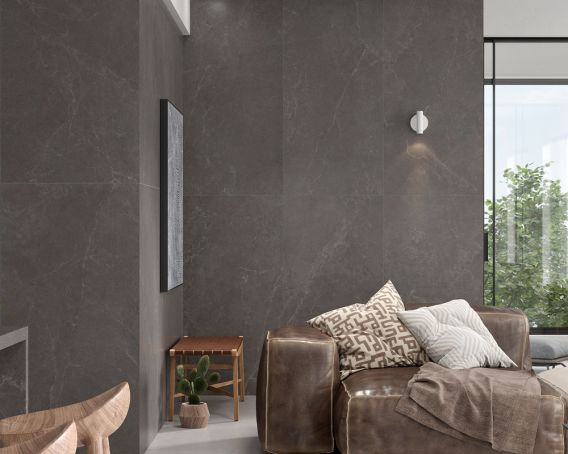 Dark Grey Stone Effect Tile 300x600mm -La Borrasca Range | Tiles360