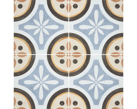 Encaustic Style Patterned Square Tile - Design 2 Ritz Range | Tiles360