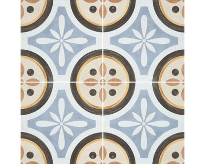 Encaustic Style Patterned Square Tile - Design 2 Ritz Range | Tiles360