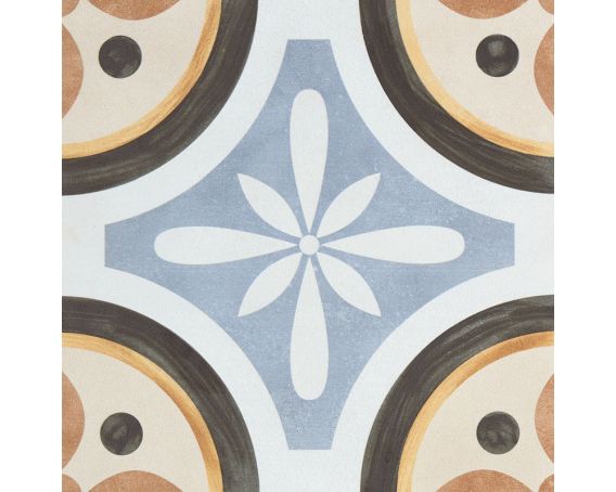 Encaustic Style Patterned Square Tile - Design 2 Ritz Range | Tiles360